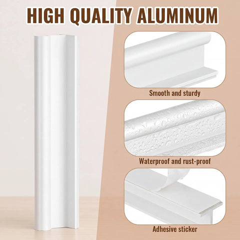 White Four Pack Self Adhesive Edge Finger Pull Door Handles Four And Three Quarter Inch featuring aluminum material and adhesive backing.