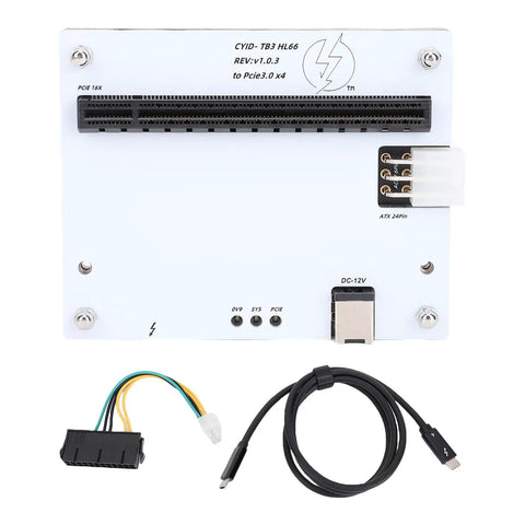 Legit Lightning Fast External GPU Docking Station Featuring Hella Quick USB4 Connectivity And A Solid PCIe 16X Slot showing motherboard and cables.