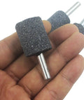 25Mm Cylindrical Grinding Stone Set With 1/4 Inch Shank For Rotary Tools And Drills, held in hand, aluminum oxide material