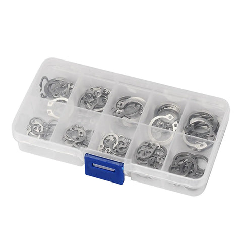 100 160 200 Piece External Retaining Rings Kit With C Clip Washers And Internal Circlips Carbon Steel M6 To M25 Assortment