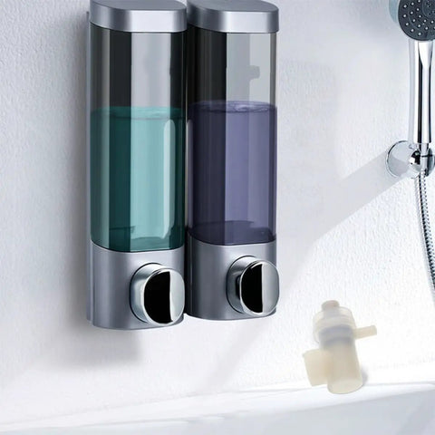 Slick Replacement Soap Pump Heads For Liquid Soap And Lotion Dispensers Featuring No Sweat Install And Steady Delivery For Bathroom Bottles, dual-wall mounted dispensers.