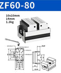 Heavy Duty Fourth And Fifth Axis Selfcentering Bench Vise With Pneumatic Workholding Design For Cnc Machining Shop Projects, ZF60-80 model, size 10x10mm.