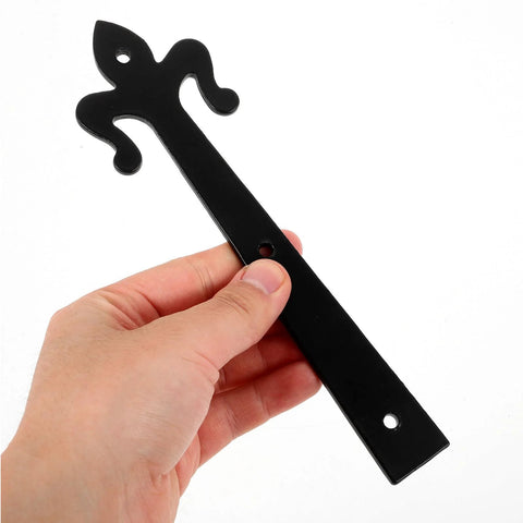 GALPADA black metal lift-off door hinge plate with mounting holes, handheld view