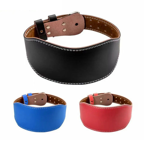 Weight Lifting Belt Adjustable Back Support For Powerlifting And Bodybuilding In PU Leather, Tough Double Prong Buckle Belt, Size L, colors displayed