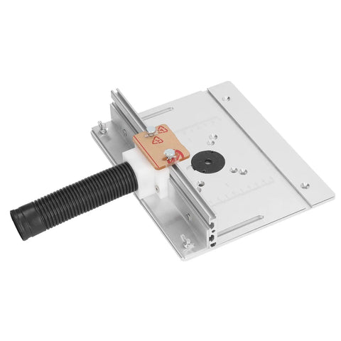 Heavy Duty Pro Grade Aluminum Router Lift Kit With 180 Degree Rotating Table Insert Plate for precise woodworking adjustments.