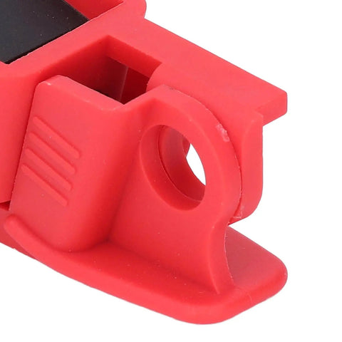 Close-up of Six Piece Circuit Breaker Lockout Device Set With 12mm Grip And Serrated Jaws Lockout Tool showing serrated jaws