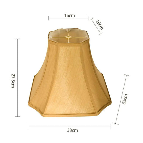 Antique Gold Octagonal Royal Bell Lamp Shade, 6.3x6.3 Top, 13x13 Bottom, 10.8 Inch Tall, Spider Fitter, Vintage Look