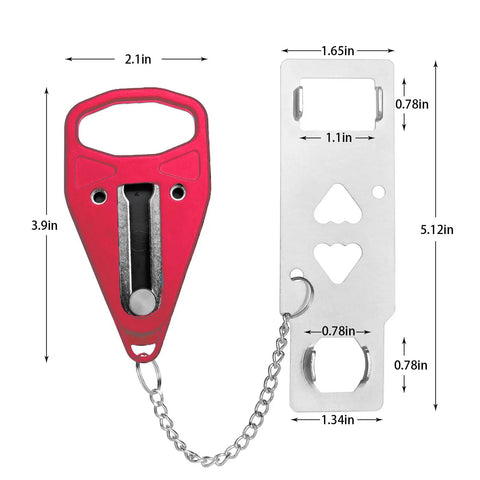 Heavy Duty Portable Door Lock Hella Solid Travel Self Defense Security Device Rust Resistant Stainless Steel room entry guard dimensions