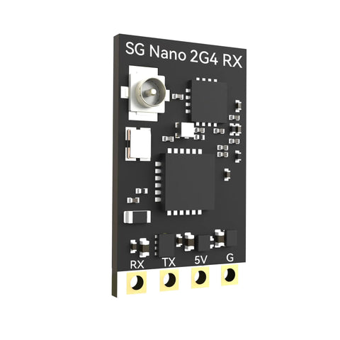ExpressLRS FPV 2.4Ghz Receiver Nano Module with 78mm UFL T Antenna for Drones Tiny Whoops and Fixed Wing RC Planes close-up view