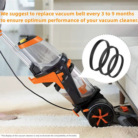 Replacement Belt Set For Bissell ProHeat 2X Revolution Pet Carpet Cleaner with three visible belts and vacuum cleaner model