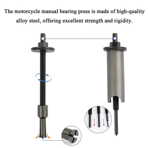 Pro Gear Inner Bearing Puller 12 Piece Kit Extracts Old Races from Motorcycles and Cars Smooth Without Big Mess Required Gets Job Done in Flash Saves Hours on Repair Projects Works Great out in Bay with Compact Internal Head Design Grips Tight, alloy steel bearing puller set