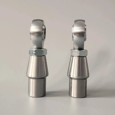 Heavy Duty Heim Joint Kit Featuring 5/8-18 Chromoly Rod End Bearings With Zinc Plated Jam Nuts For Suspension Linkage And Panhard Rods Shop Grade Hardware Built Different For Rugged Mud Crawls And Trail Ready Setup Set Of Two side view of two chromoly rod end bearings with jam nuts.