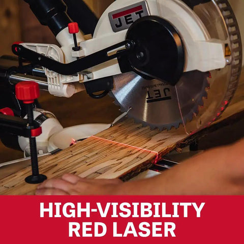 12-Inch Sliding Dual Bevel Compound Miter Saw With Adjustable Fence And Extension Tables Front Controls Dual Bevel Pro Grade Heavy-Duty 15 Amp Motor Dust Port And Bag Two And A Half Inch Adapter Model JMS-12X