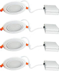 4 Inch Canless Ultra Thin Gimbal LED Downlight Kit 4 Pack With No Fuss Rotating Lens Dimmable 5CCT Switch and Quick Connectors