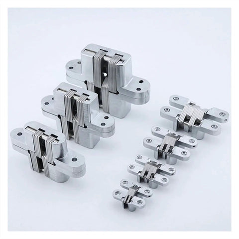Stainless Steel Concealed Cross Folding Door Hinge Heavy Duty Load Rugged Hidden Double Spring Hinge 2 Piece Size No7 set
