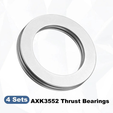 Thrust Needle Bearing Set With Eight Washers 35Mm Inner Dia 52Mm Outer Dia 4Mm Chrome Steel Needle Rollers With Steel Cage