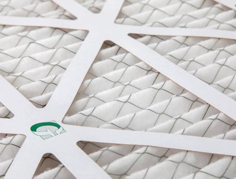 Close-up of Six Pack MERV 10 Pleated Air Filter For Carrier Payne Bryant HVAC Systems Replacement Filter High Efficiency Filtration