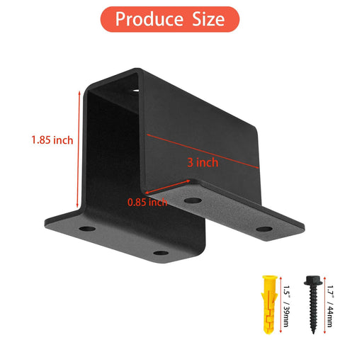 Garage Ceiling Storage Rack With Heavy Duty Overhead Tote Rail bracket dimensions with screws and wall plugs