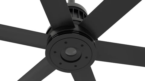 Super Fly 60 Inch Smart Outdoor Ceiling Fan With Senseme Tech And Wifi App Control black motor and blade details