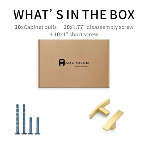 Brushed Gold Cabinet Knobs 30 Pack 2 Inch Solid Zinc Alloy T Bar Handles with screws and box