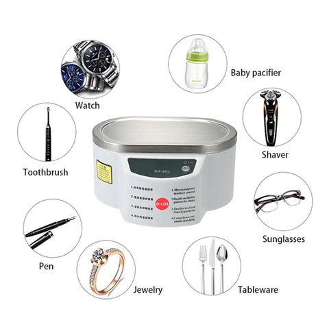 Top Notch Digital Ultrasonic Cleaner Bath For Jewelry Glasses And Manicure Stones Uses Advanced Ultrasound Technology on various items