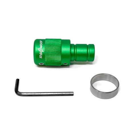 DIY Woodturning Tool Handle End Kit With Aluminum End, Steel Ferrule, And Hex Key, Fits 1/2 Inch Shanks in green color