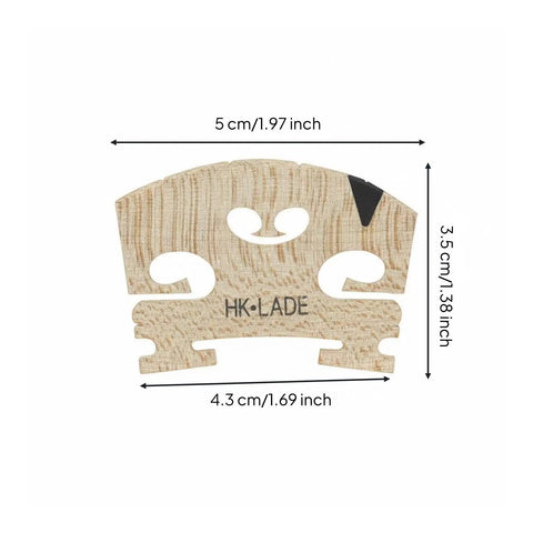 Violin Bridge Maple Replacement Part With Pre Cut String Grooves For No Fuss Install Handcrafted From Aged Maple For Stable Performance And Clear Resonant Tone Perfect For Students And Beginners Looking For An Easy Upgrade, 4/4 size, 5 cm