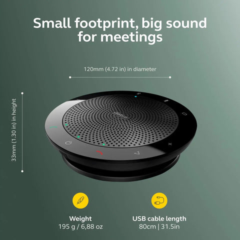 Speak 510 Portable Conference Speaker For Meetings And Calls With Rock Solid Sound USB Or Bluetooth Wireless Connectivity
