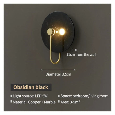 Retro Round Wall Sconces Crafted From Premium Copper With Rust Proof Build And Glare Free Warm Glow To Level Up Your Bedroom Bedside Or Living Room Setup Today 32 Cm Fixture mounted on a wall, 32cm diameter, copper material.