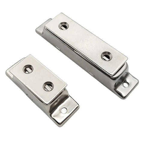 Stainless Steel Magnetic Door Catch Latch Heavy Duty Self Closing Hardware For Interior Doors Cabinets Closets And Car Use Quick Mount 1 Piece With Screws