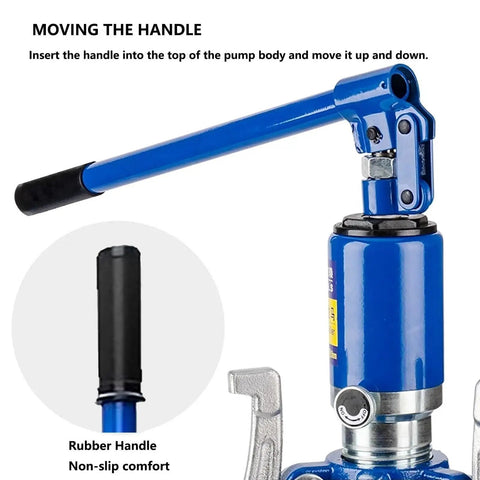 Heavy Duty Hydraulic Gear Puller Kit With Two Or Three Jaw Layout For Separating Stubborn Bearings And Pulling Brake Drums Like Butter Built Straight Up For Real Garage Work Up To Fifty Tons handle, rubber non-slip design, pump mechanism.