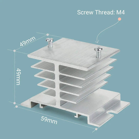 Aluminum heat sink with M4 screw threads for High Voltage PID Temperature Controller Kit For 100 To 240 VAC Input With SSR 40DA.