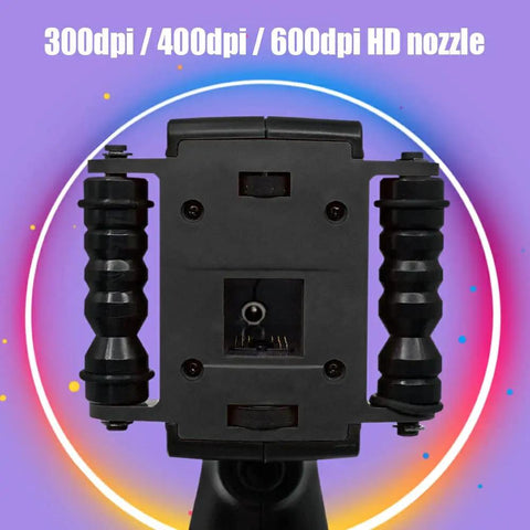 HD nozzle showing 300dpi, 400dpi, 600dpi settings for the Straight Up Portable Handheld Inkjet Printer With Quick Drying Ink And Smooth Touchscreen For Dead On Date Label Printing A Killer Tool For Anyone Wanting Hassle Free Quick Prints.