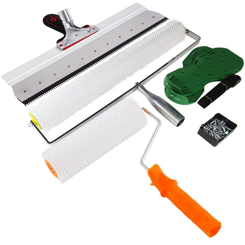 Pro Grade Self Leveling Cement Tool Kit With Spike Roller And Spiked Shoes Durable Stainless Steel Scraper for floor finishing