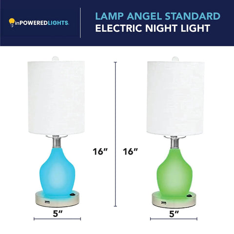 Emergency Battery Back Up Table Lamp With USB Charging And Color Changing Base, Safe Night Light For Nursery And Bedroom