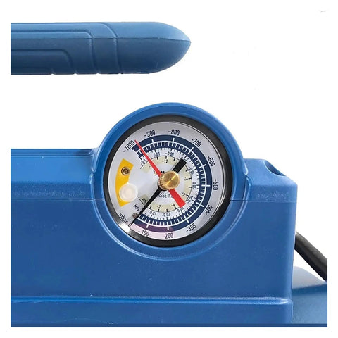 Gauge display of Pro Shop Heavy Duty Single Stage Rotary Vane Vacuum Pump for Home AC HVAC with pressure readings