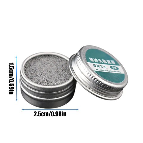 DIY Friendly Oxidation Removal Tinner Paste For Soldering Iron Tips, 6g aluminum box showing paste texture