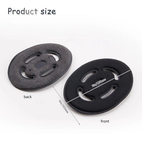 Front and back view of Breathable Helmet Liner Inserts Made From Soft Sponge Ultra Comfy Hard Hat Accessories, with size dimensions.