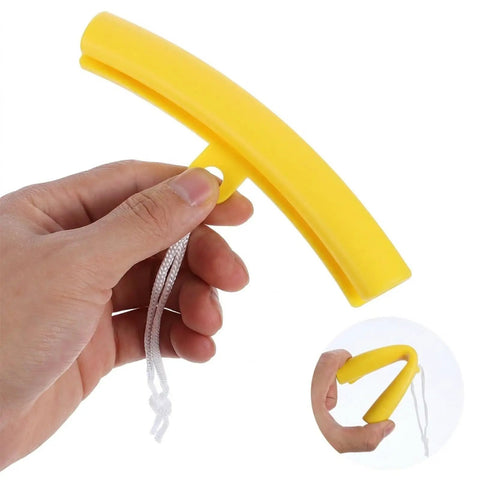 Hand holding yellow 5 Pack Rim Protectors For Tire Changing Universal Wheel Guards And Rim Protectors For Tire Machines Pro Grade Durable TPE