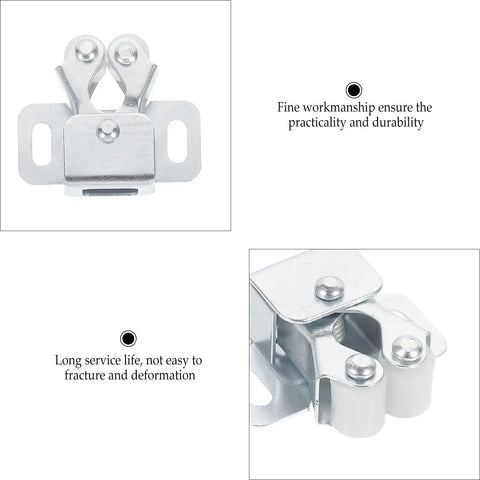 20 Piece Cabinet Door Latch Double Roller Catch Set With Cold Rolled Steel Construction detail view showing fine workmanship