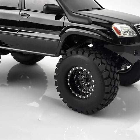Beadlock Wheel Rims For 1 24 Scale RC Crawlers, 4 Piece Aluminum CNC Machined Black Upgrade For Axial SCX24 Gladiator Deadbolt Bronco C10 JLU
