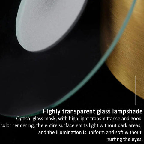 Hella Bright Eight Pack Led Recessed Downlights Swappable Kelvin Brass Trim Eyeball Fixtures Adjustable Directional Beam Solid Copper Housing Smooth Ceiling Retrofit Zero Dark Spots close-up of transparent glass lampshade