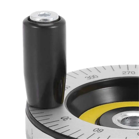 Close-up of Three Pack 80Mm Solid Hand Wheels With Scale Bakelite Calibrated Machine Handles showing scale and handle