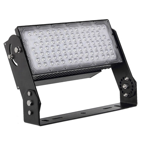 Heavy Duty Led Floodlights For Job Site Work With Hella Bright 700 Watt Output Perfect For Tunnels Fields And Outdoor Construction Projects Featuring Adjustable 3000K To 6500K Warm White To Cool Daylight Settings, showing a robust 700W black floodlight.