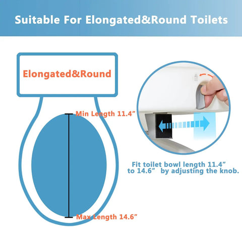 Super Steady Raised Toilet Seat With Secure Grab Bars And Anti Tip Legs Adds Five Inch Lift For Seniors, fits elongated and round toilets.