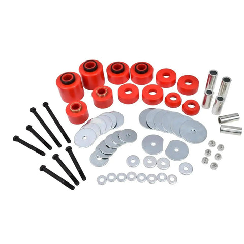 Premium Polyurethane Body Mount Bushing Kit For 1980 1998 Ford F150 F250 F350 2WD 4WD Cab Mounts Red Restores Alignment And Rigidity Direct Fit Replacement