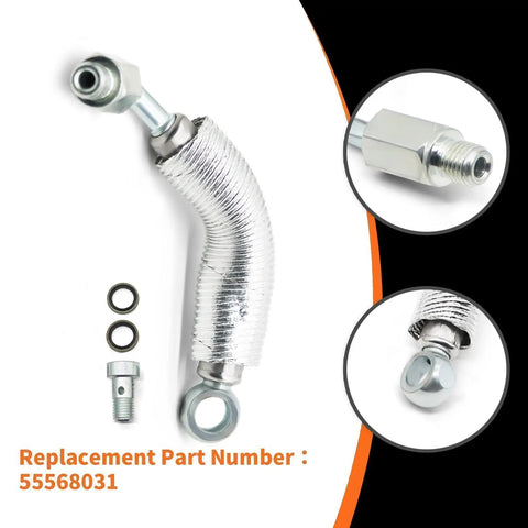 Turbo Oil Return Drain Line And Oil Feed Pipe Kit, 4 Piece Set, Fits Encore Sonic Cruze Trax 1.4L L4 Engines, Replacement Part 55568031