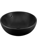 Sublime Round Vessel Sink In Matte Black With Above Counter Installation, Durable Non Porous Scratch Resistant Ceramic, No Faucet Included
