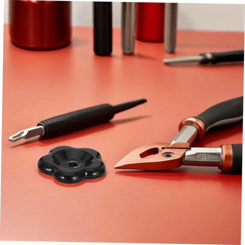 Industrial Valve Handwheel 60mm Bakelite Butterfly Handle With 8x8mm Square Stem on tabletop with tools