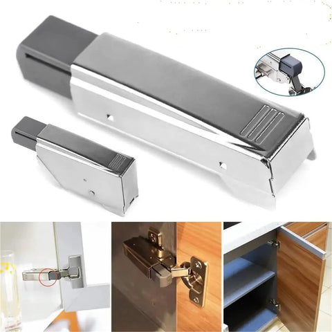 Adjustable Straight Arm Hinge Buffer Damper For Wardrobe And Cupboard Doors No Slam Quiet Soft Close System displayed